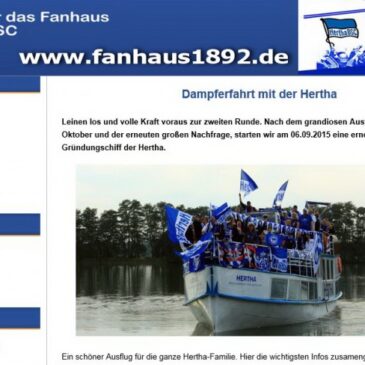 FANHAUS 1892 BEENDET AUCH 2015 DIE FAN-TOUR-SAISON MIT DER HERTHA