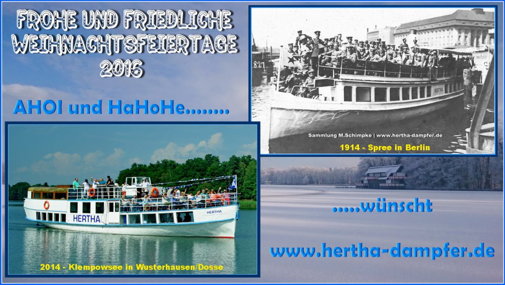 Frohe Weihnachten mit dem Hertha Dampfer im HERTHA-ECHO