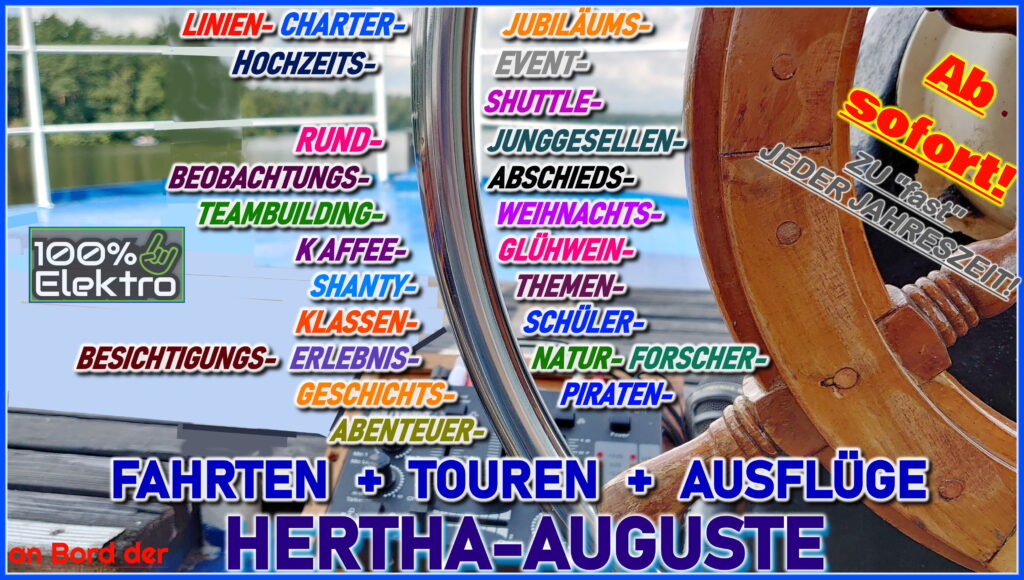 Fahrplan Charterfahrt Fahrgastschiff HERTHA AUGUSTE Angebot Herbst/Winter 23-24