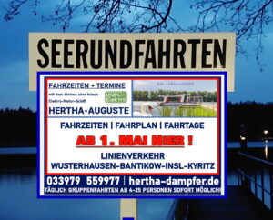 Fahrplan Fahrgastschifffahrt Wusterhausen www.hertha-dampfer.de/fahrplan/