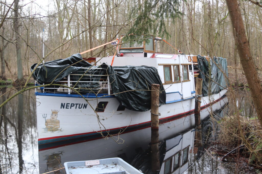 Fahrgastschiff Neptun im Waldkanal Stolpe - Juni 2020