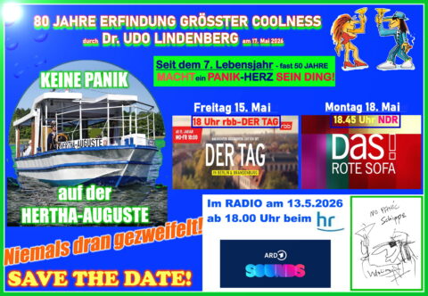 KEINE PANIK! Dreharbeiten an Bord der HERTHA-AUGUSTE zum 80. von UDO LINDENBERG